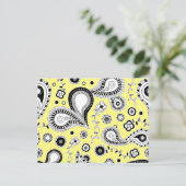 Retro Paisley Pattern Gelb Postkarte (Stehend Vorderseite)
