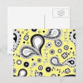 Retro Paisley Pattern Gelb Postkarte (Vorne/Hinten)