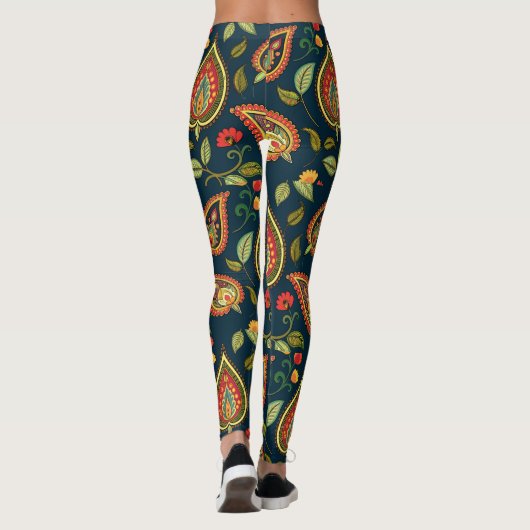 Retro Paisley Pattern Leggings (Rückseite)