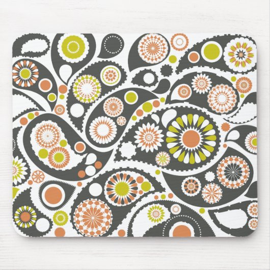 Retro Paisley Pattern Mousepad (Vorne)