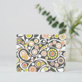 Retro Paisley Pattern Postkarte (Stehend Vorderseite)