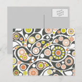 Retro Paisley Pattern Postkarte (Vorne/Hinten)