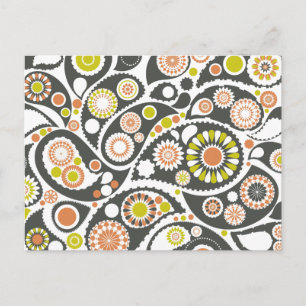 Retro Paisley Pattern Postkarte