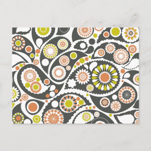 Retro Paisley Pattern Postkarte (Vorderseite)