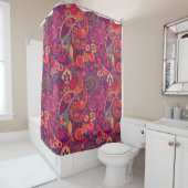 Retro Paisley Reds Duvet Cover Duschvorhang (Beispiel)