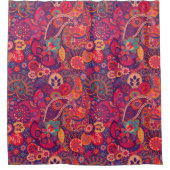 Retro Paisley Reds Duvet Cover Duschvorhang (Vorderseite)