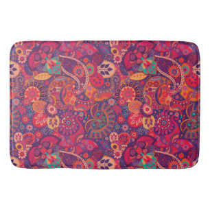 Retro Paisley Rot Badematte