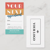 Retro Palette Coral Orange Aquamarin Ihr Logo Terminkarte (Vorne/Hinten)