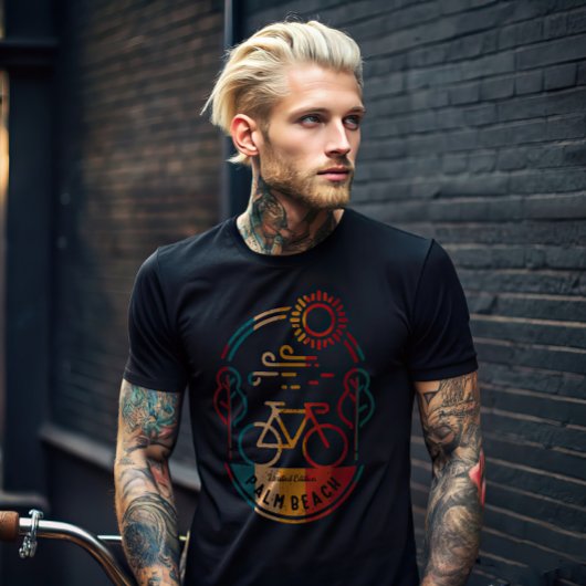 Retro Palm Beach Radweg. T-Shirt