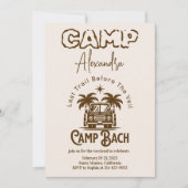 Retro Palm Camper - Boho Bachelorette Wochenende Einladung (Vorderseite)