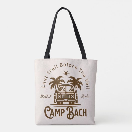 Retro Palm Camper - Boho Bachelorette Wochenende Tasche (Rückseite)