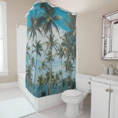 Retro Palm Ocean Silhouette Duschvorhang (Beispiel)