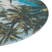 Retro Palm Ocean Silhouette Schneidebrett (Ecke)