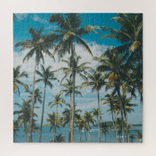 Retro-Palm-Ozean-Silhouette Puzzle