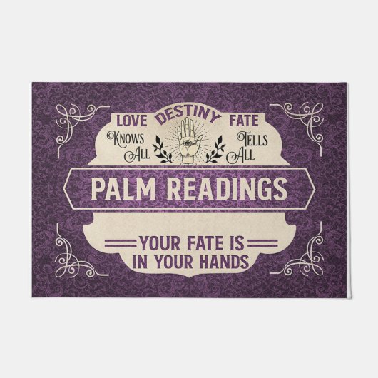 Retro Palm Reading Doormat, Tarot Reader Fußmatte (Vorderseite)