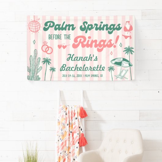 Retro Palm Spring Bachelorette Empfang Banner (Insitu)