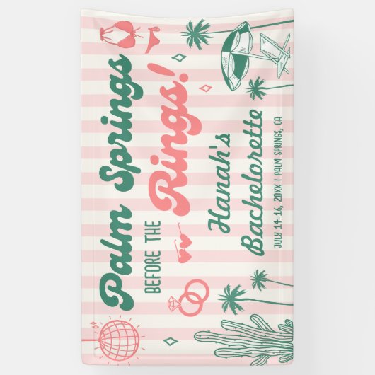 Retro Palm Spring Bachelorette Empfang Banner (Vertikal)