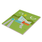 Retro Palm- Springhaus-Keramik-Fliese Fliese (Seite)