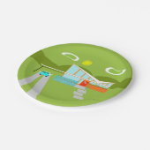 Retro Palm- Springhaus-Papier-Teller Pappteller (Schrägansicht)