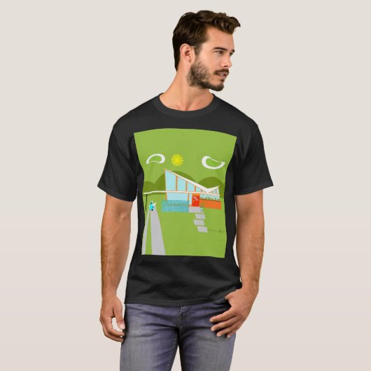 Retro Palm- Springhaus-T - Shirt (Vorne ganz)