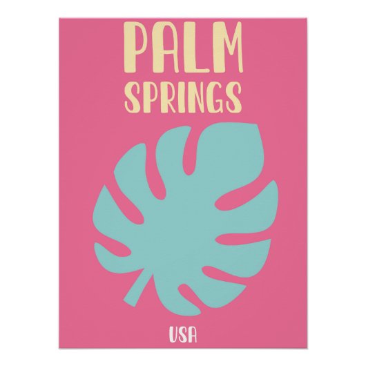 Retro Palm Springs Aesthetic Travel Art Print Poster (Vorderseite)