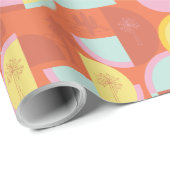 Retro Palm Springs Cactus Gift Wrap Paper Geschenkpapier (Rolleneckpunkt)