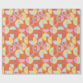 Retro Palm Springs Cactus Gift Wrap Paper Geschenkpapier (Flach)