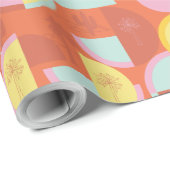 Retro Palm Springs Cactus Gift Wrap Paper Geschenkpapier (Rolleneckpunkt)