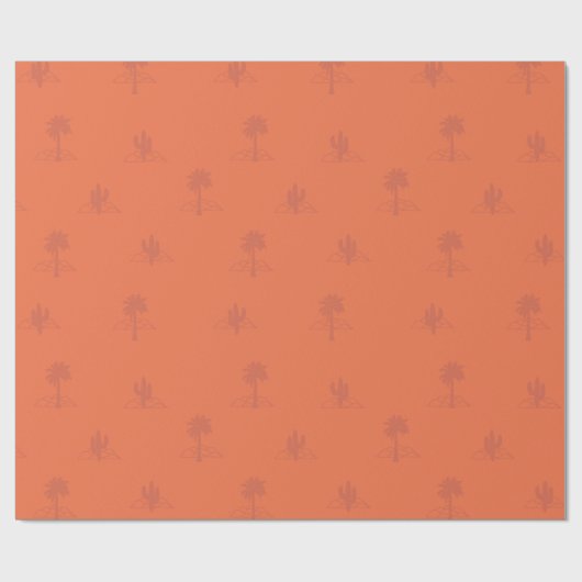 Retro Palm Springs Cactus in Earthy Colors Geschenkpapier (Flach)