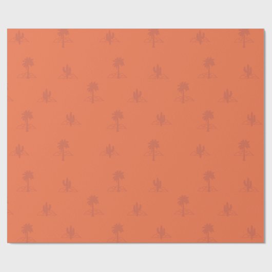 Retro Palm Springs Cactus in Earthy Colours Geschenkpapier (Flach)