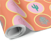 Retro Palm Springs Geometric Circles Gift Wrap Geschenkpapier (Rolleneckpunkt)
