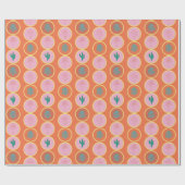 Retro Palm Springs Geometric Circles Gift Wrap Geschenkpapier (Flach)