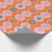 Retro Palm Springs Geometric Circles Gift Wrap Geschenkpapier (Ecke)
