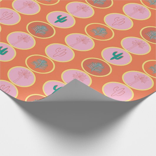 Retro Palm Springs Geometric Circles Gift Wrap Geschenkpapier (Ecke)
