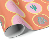 Retro Palm Springs Geometric Circles Gift Wrap Geschenkpapier (Rolleneckpunkt)