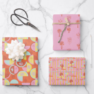 Retro Palm Springs Geschenkpapier-Set 1 Geschenkpapier Set