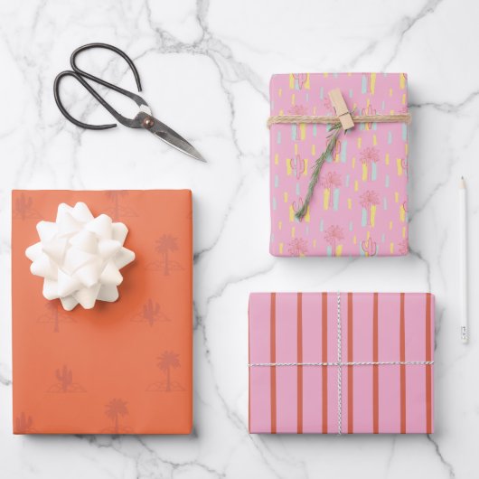 Retro Palm Springs Geschenkpapier-Set 3 Geschenkpapier Set (Vorderseite)