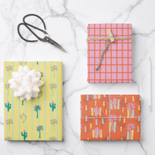 Retro Palm Springs Geschenkpapier-Set 4 Geschenkpapier Set