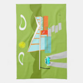 Retro Palm Springs-Haus-Geschirrtuch Küchentuch (Vertikal)