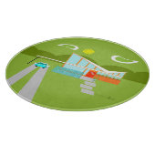 Retro Palm Springs-Haus-Glasschneiden-Brett Schneidebrett (Ecke)