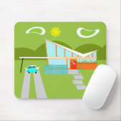 Retro Palm Springs-Haus Mousepad (Mit Mouse)