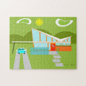 Retro Palm Springs-Haus-Puzzlespiel Puzzle (Horizontal)