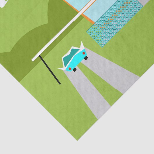 Retro Palm Springs-Haus-Seidenpapier Seidenpapier (Ausschnitt)