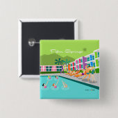 Retro Palm Springs Hotel Button (Vorne & Hinten)