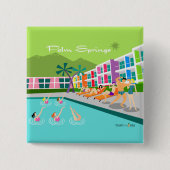 Retro Palm Springs Hotel Button (Vorderseite)