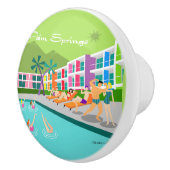 Retro Palm Springs Hotel Keramik Pull Keramikknauf (Rechts)