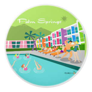 Retro-Palm-Springs-Hotel-Keramikgriff Keramikknauf