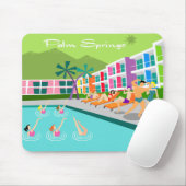 Retro Palm Springs Hotel Mousepad (Mit Mouse)