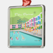 Retro Palm Springs Hotel Ornament Aus Metall (Links)