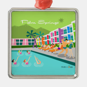 Retro-Palm-Springs-Hotel-Ornament Ornament Aus Metall